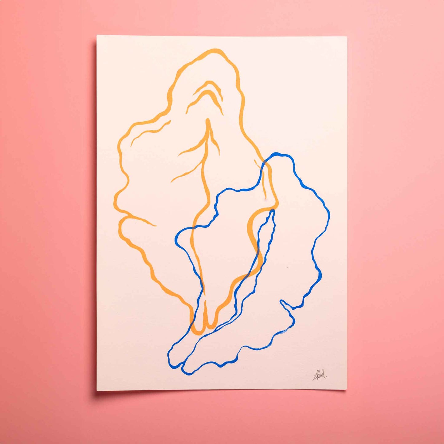 Two flowers silkscreen print