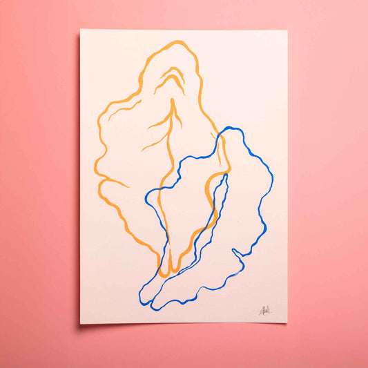 Two flowers silkscreen print