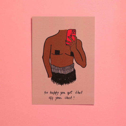 Happy you get it off your chest postcard