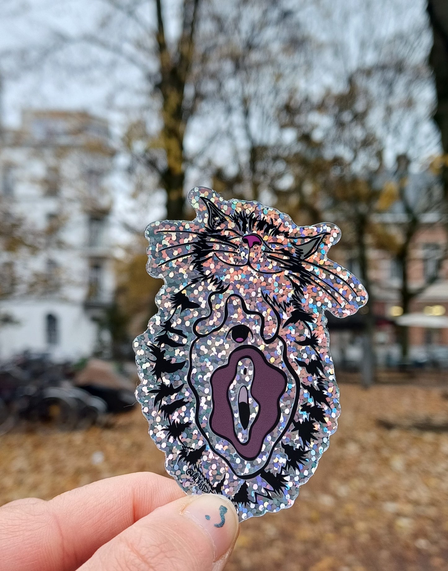 Tigra the pussy GLIITTER STICKER