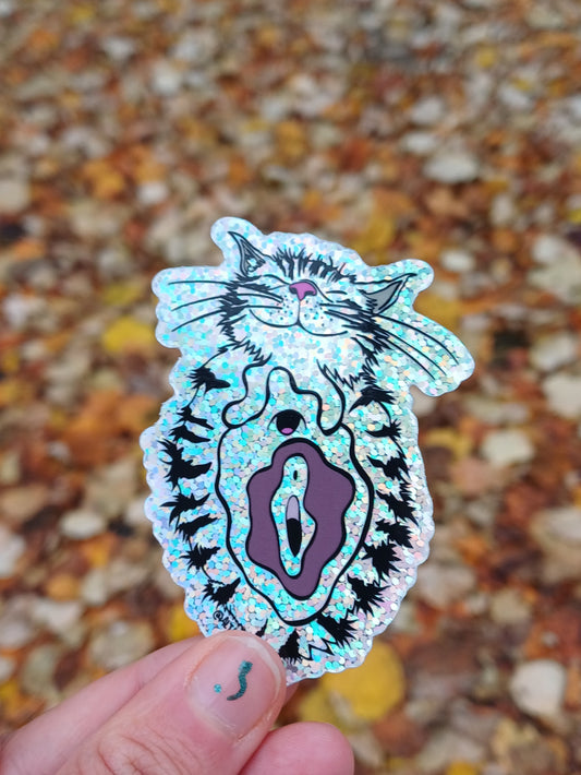 Tigra the pussy GLIITTER STICKER