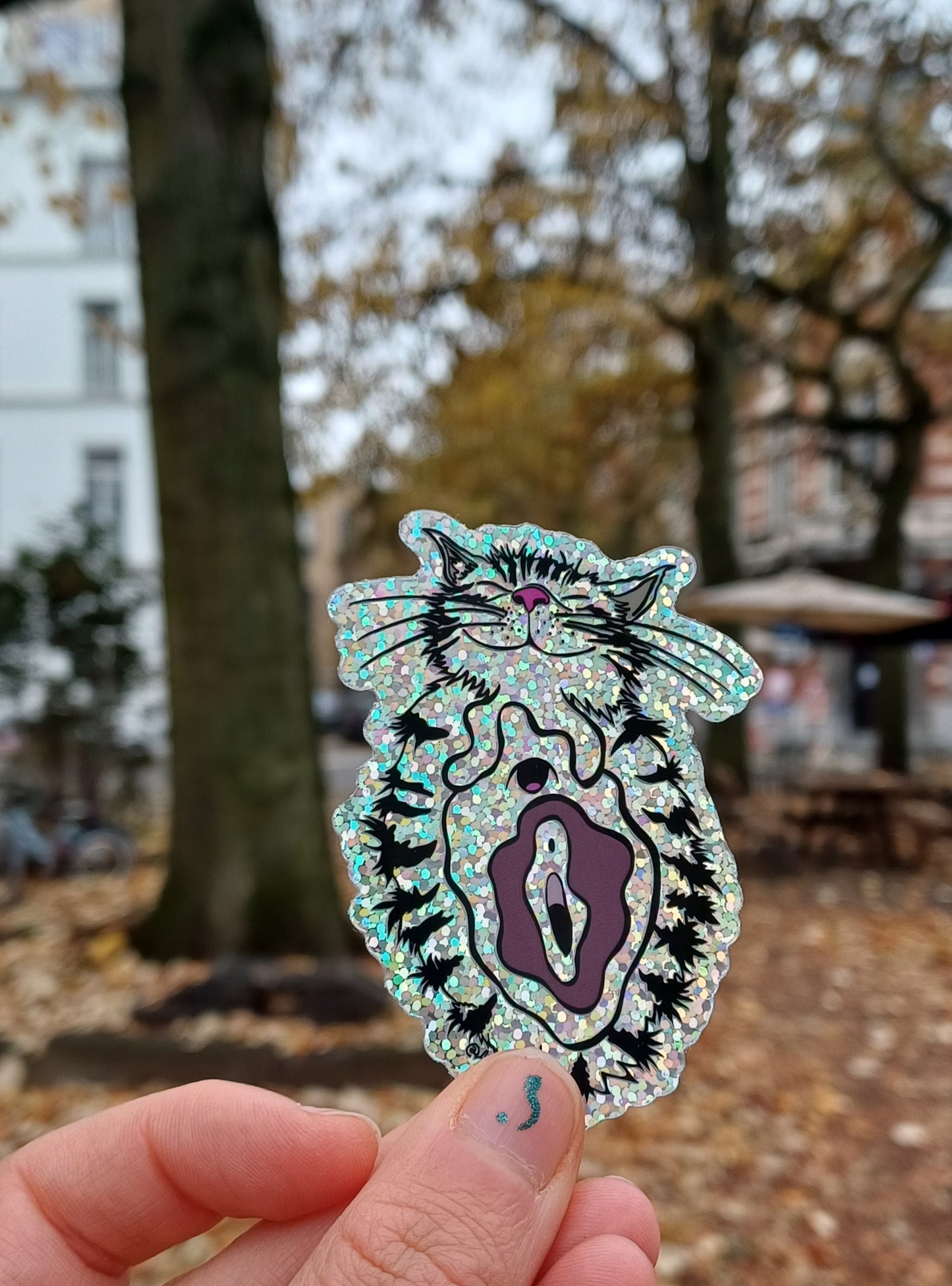 Tigra the pussy GLIITTER STICKER