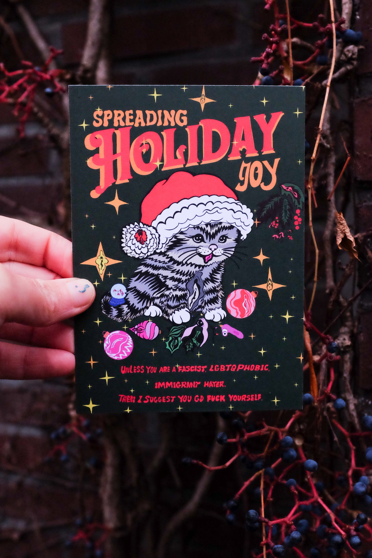 Holiday Joy Pussycat XXXmas card